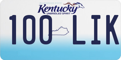 KY license plate 100LIK