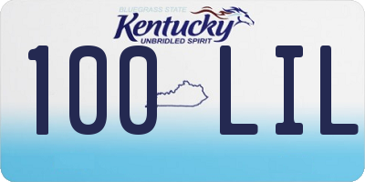 KY license plate 100LIL