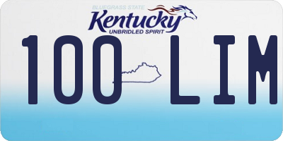 KY license plate 100LIM