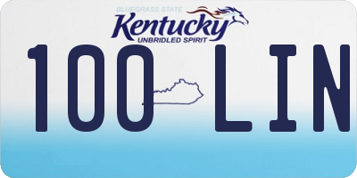 KY license plate 100LIN