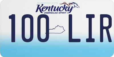 KY license plate 100LIR