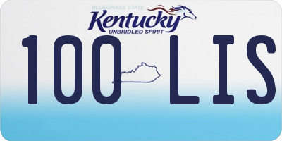 KY license plate 100LIS