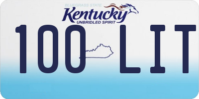 KY license plate 100LIT