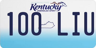 KY license plate 100LIU