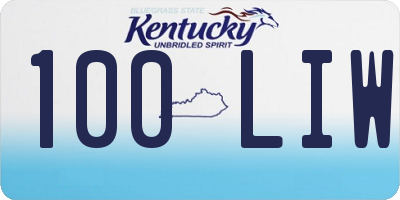 KY license plate 100LIW