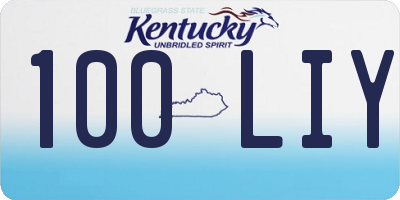 KY license plate 100LIY