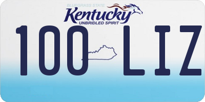 KY license plate 100LIZ