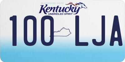 KY license plate 100LJA