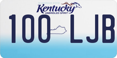 KY license plate 100LJB