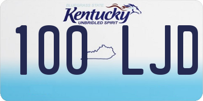 KY license plate 100LJD