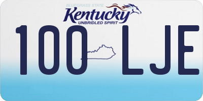 KY license plate 100LJE