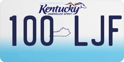 KY license plate 100LJF