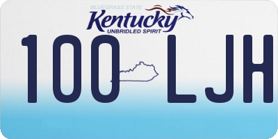 KY license plate 100LJH