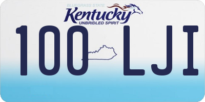 KY license plate 100LJI