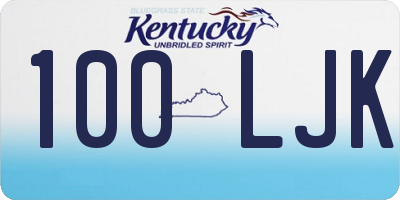 KY license plate 100LJK