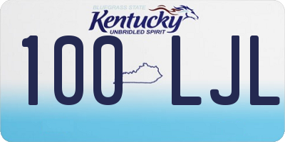 KY license plate 100LJL