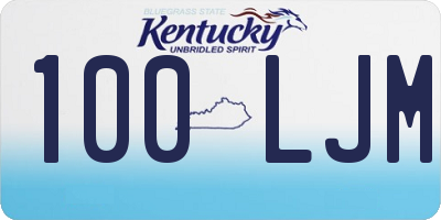 KY license plate 100LJM