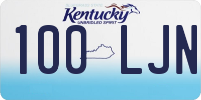 KY license plate 100LJN