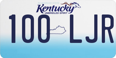 KY license plate 100LJR