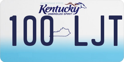 KY license plate 100LJT