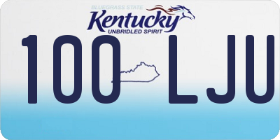 KY license plate 100LJU