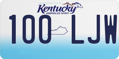 KY license plate 100LJW