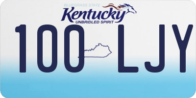 KY license plate 100LJY