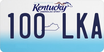 KY license plate 100LKA