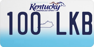 KY license plate 100LKB