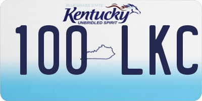 KY license plate 100LKC