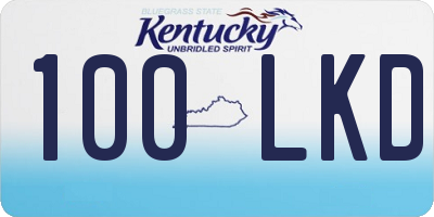 KY license plate 100LKD