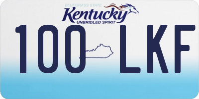 KY license plate 100LKF