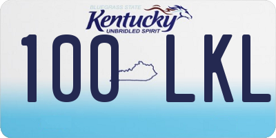 KY license plate 100LKL