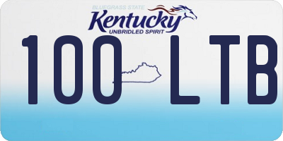 KY license plate 100LTB