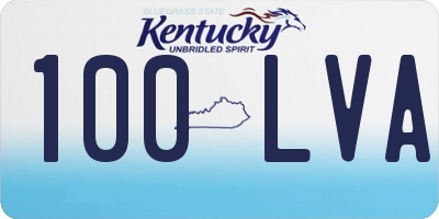 KY license plate 100LVA