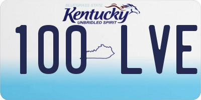 KY license plate 100LVE