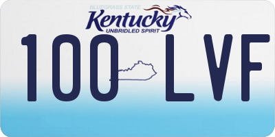 KY license plate 100LVF