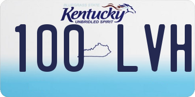 KY license plate 100LVH
