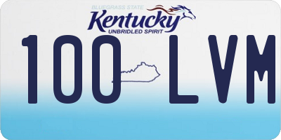 KY license plate 100LVM