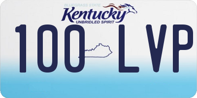 KY license plate 100LVP
