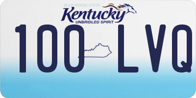 KY license plate 100LVQ