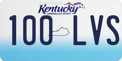 KY license plate 100LVS