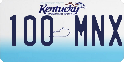 KY license plate 100MNX
