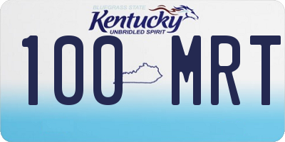 KY license plate 100MRT