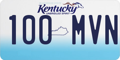 KY license plate 100MVN