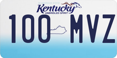 KY license plate 100MVZ