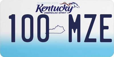 KY license plate 100MZE