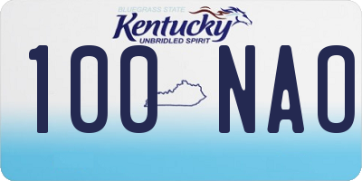 KY license plate 100NAO