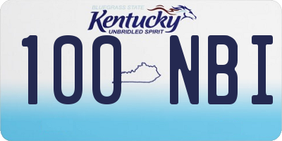 KY license plate 100NBI