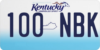 KY license plate 100NBK